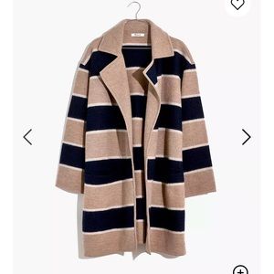 NWT Madewell Striped Ballard Sweater Coat